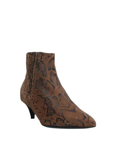 Shop Celine Ankle Boot In Brown