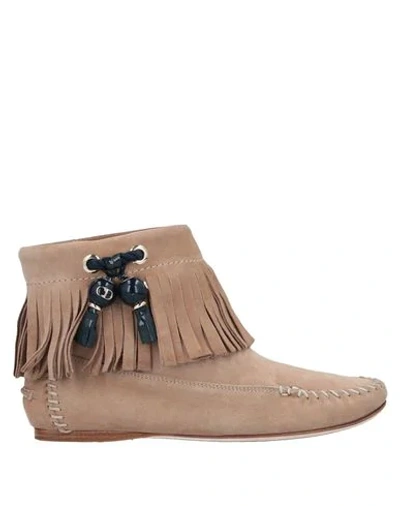Shop Dior Ankle Boots In Beige