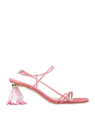 Shop Jacquemus Sandals In Pastel Pink