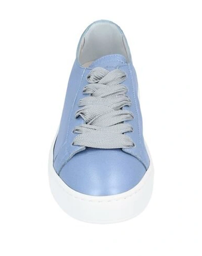 Shop Santoni Woman Sneakers Sky Blue Size 6 Soft Leather