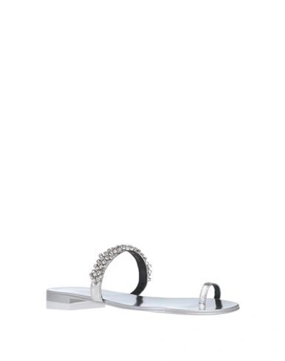 Shop Giuseppe Zanotti Toe Strap Sandals In Silver