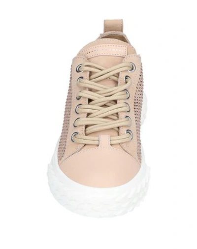 Shop Giuseppe Zanotti Woman Sneakers Blush Size 7 Soft Leather In Pink