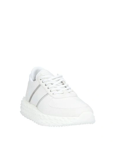 Shop Giuseppe Zanotti Woman Sneakers White Size 11 Soft Leather, Textile Fibers
