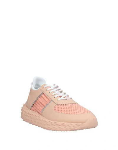 Shop Giuseppe Zanotti Sneakers In Salmon Pink
