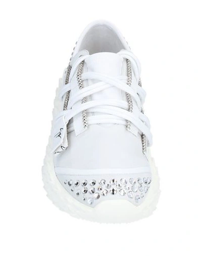 Shop Giuseppe Zanotti Woman Sneakers White Size 7 Soft Leather, Textile Fibers