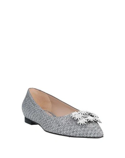 Shop Stuart Weitzman Ballet Flats In Silver