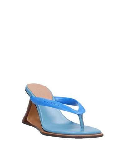 Shop Marni Toe Strap Sandals In Azure