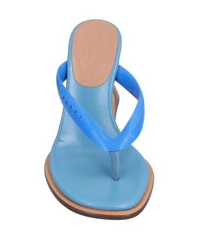 Shop Marni Toe Strap Sandals In Azure