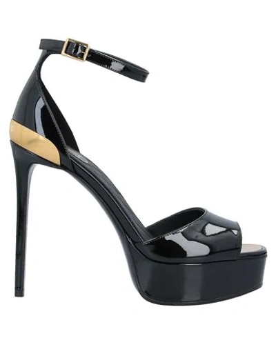 Shop Balmain Sandals In Black