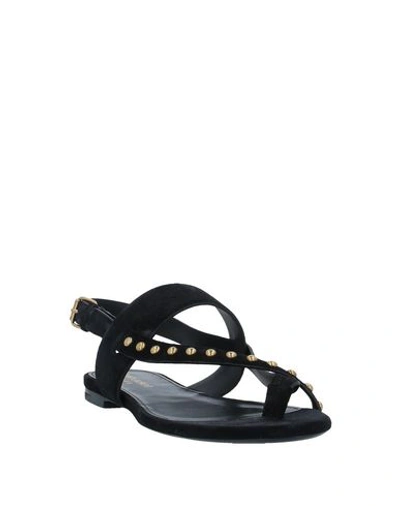 Shop Saint Laurent Toe Strap Sandals In Black