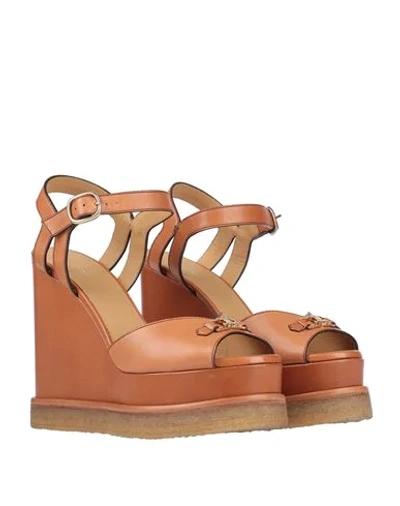 Shop Celine Sandals In Tan