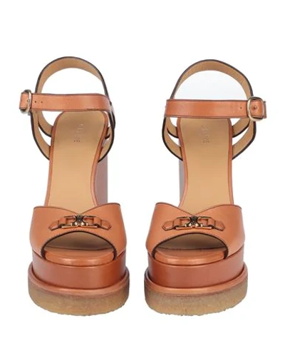 Shop Celine Sandals In Tan