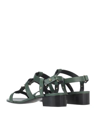 Shop Celine Sandals In Dark Green