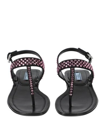 Shop Prada Toe Strap Sandals In Black