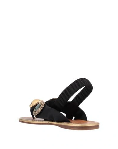 Shop Miu Miu Toe Strap Sandals In Black