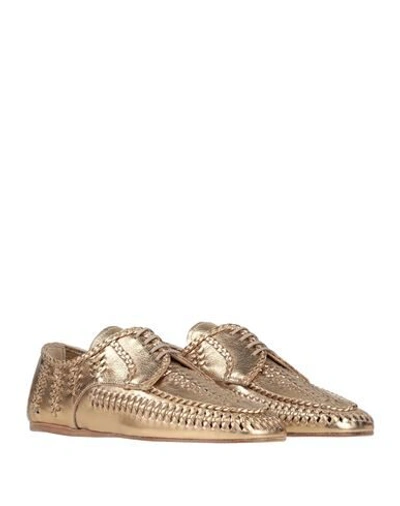 Shop Prada Woman Lace-up Shoes Gold Size 6 Calfskin