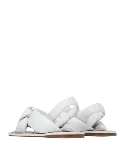 Shop Miu Miu Woman Sandals White Size 7.5 Soft Leather