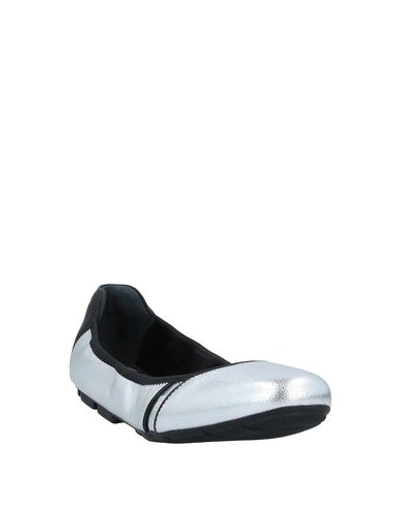 Hogan Ballet Flats In Silver