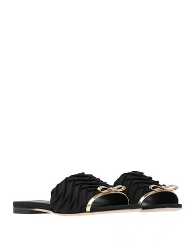 Shop Marco De Vincenzo Woman Sandals Black Size 6 Textile Fibers, Soft Leather