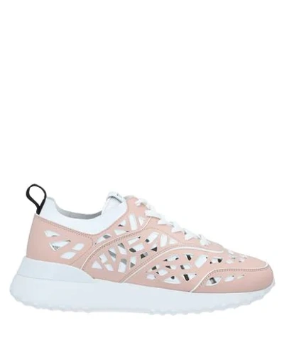 Shop Tod's Woman Sneakers Blush Size 8 Soft Leather In Pink