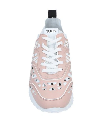 Shop Tod's Woman Sneakers Blush Size 8 Soft Leather In Pink