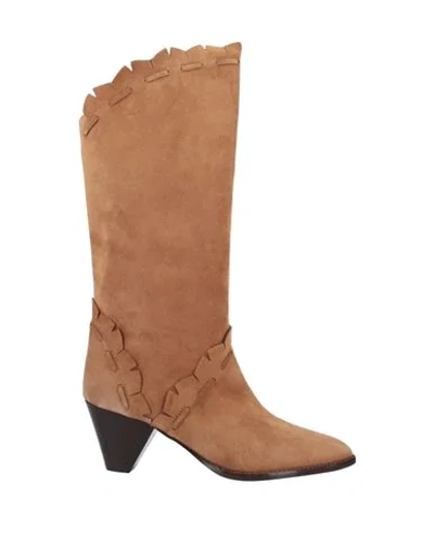 Shop Isabel Marant Woman Knee Boots Camel Size 6 Calfskin In Beige