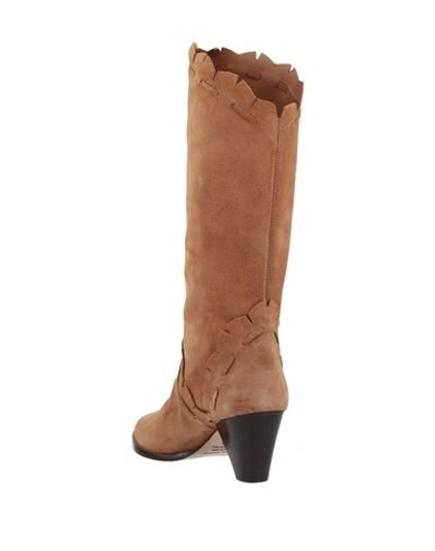 Shop Isabel Marant Woman Knee Boots Camel Size 6 Calfskin In Beige