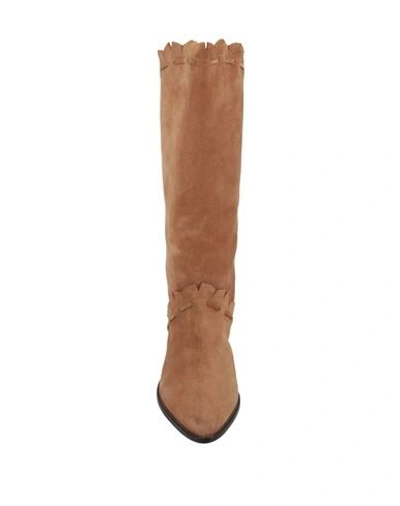 Shop Isabel Marant Woman Knee Boots Camel Size 6 Calfskin In Beige