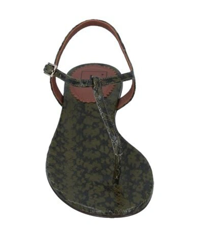 Shop L'autre Chose L' Autre Chose Woman Thong Sandal Military Green Size 7.5 Soft Leather