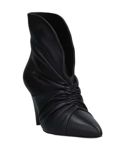 Isabel Marant Lasteen Ruched Leather Ankle Boots In Black