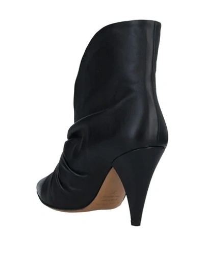 Isabel Marant Lasteen Ruched Leather Ankle Boots In Black