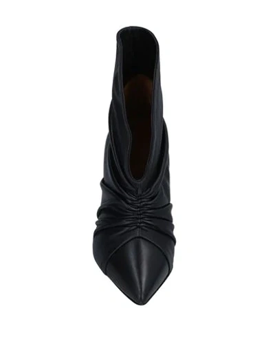 Isabel Marant Lasteen Ruched Leather Ankle Boots In Black