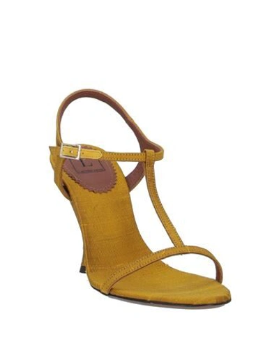 Shop L'autre Chose L' Autre Chose Woman Sandals Ocher Size 10 Textile Fibers In Yellow