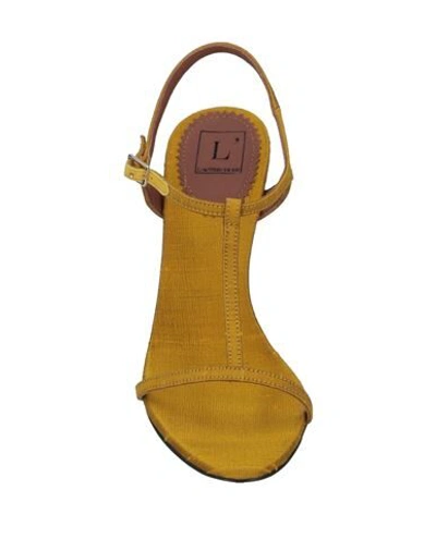 Shop L'autre Chose L' Autre Chose Woman Sandals Ocher Size 10 Textile Fibers In Yellow