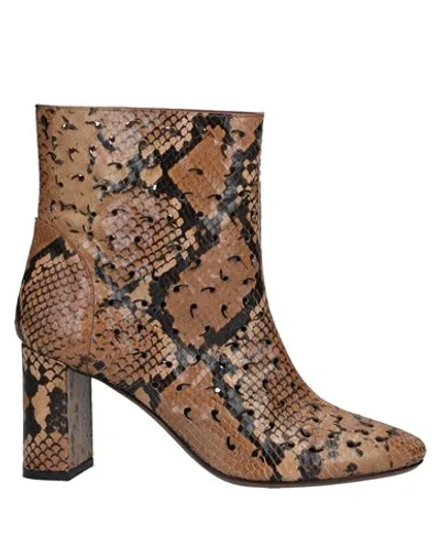 Shop L'autre Chose L' Autre Chose Woman Ankle Boots Khaki Size 8 Soft Leather In Beige