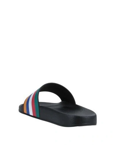 Dsquared2 Black & Multicolor Stripes Womens Rubber Slides In Black