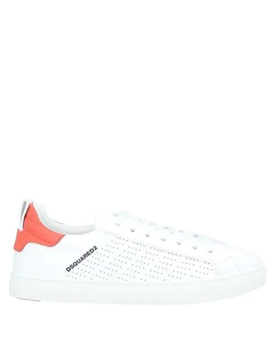 Dsquared2 Woman Sneakers White Size 8 Calfskin In White