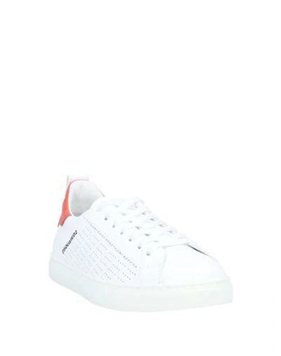 Dsquared2 Woman Sneakers White Size 8 Calfskin In White