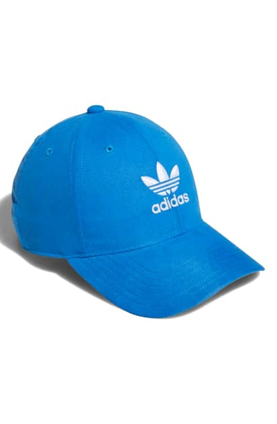 Shop Adidas Originals Relaxed Back Strap Cap In Bluebird/ White
