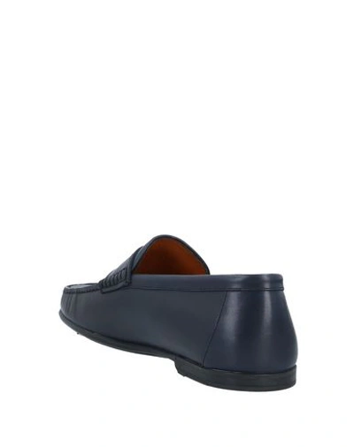 Shop Bally Man Loafers Midnight Blue Size 8.5 Calfskin In Dark Blue