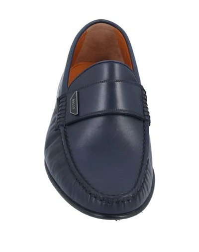 Shop Bally Man Loafers Midnight Blue Size 8.5 Calfskin In Dark Blue