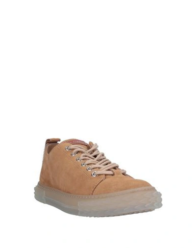 Shop Giuseppe Zanotti Man Sneakers Sand Size 7 Soft Leather In Beige