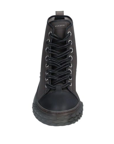 Shop Giuseppe Zanotti Man Sneakers Steel Grey Size 8.5 Rubber, Soft Leather