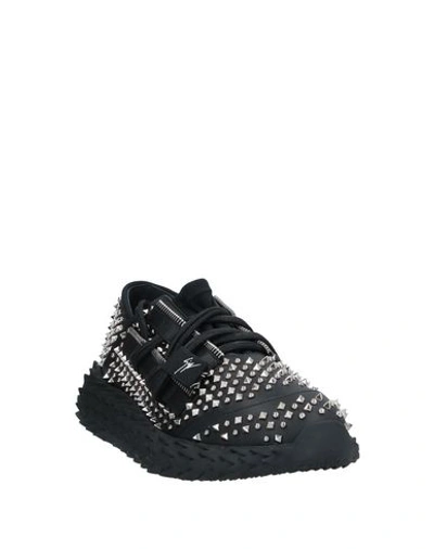 Shop Giuseppe Zanotti Man Sneakers Black Size 7 Soft Leather, Textile Fibers