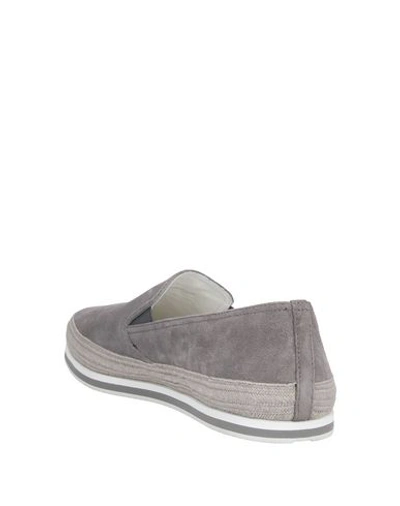 Shop Prada Loafers In Grey