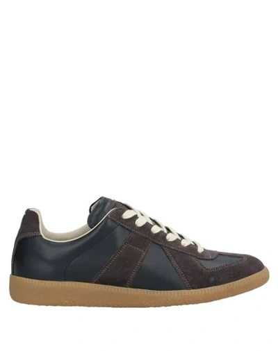 Shop Maison Margiela Man Sneakers Dark Brown Size 7 Soft Leather