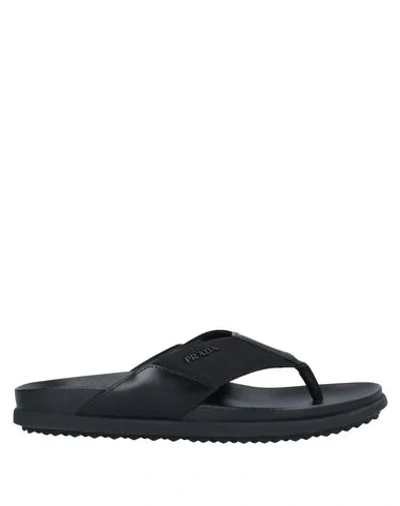 Shop Prada Toe Strap Sandals In Black