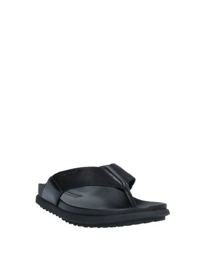 Shop Prada Toe Strap Sandals In Black