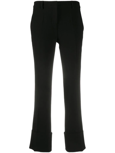 Shop Alberto Biani Cropped Tailored Trousers In Black