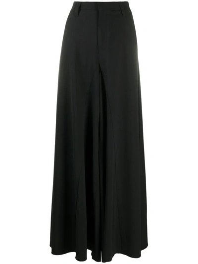 Shop Diesel High Waist Wide-leg Trousers In Black